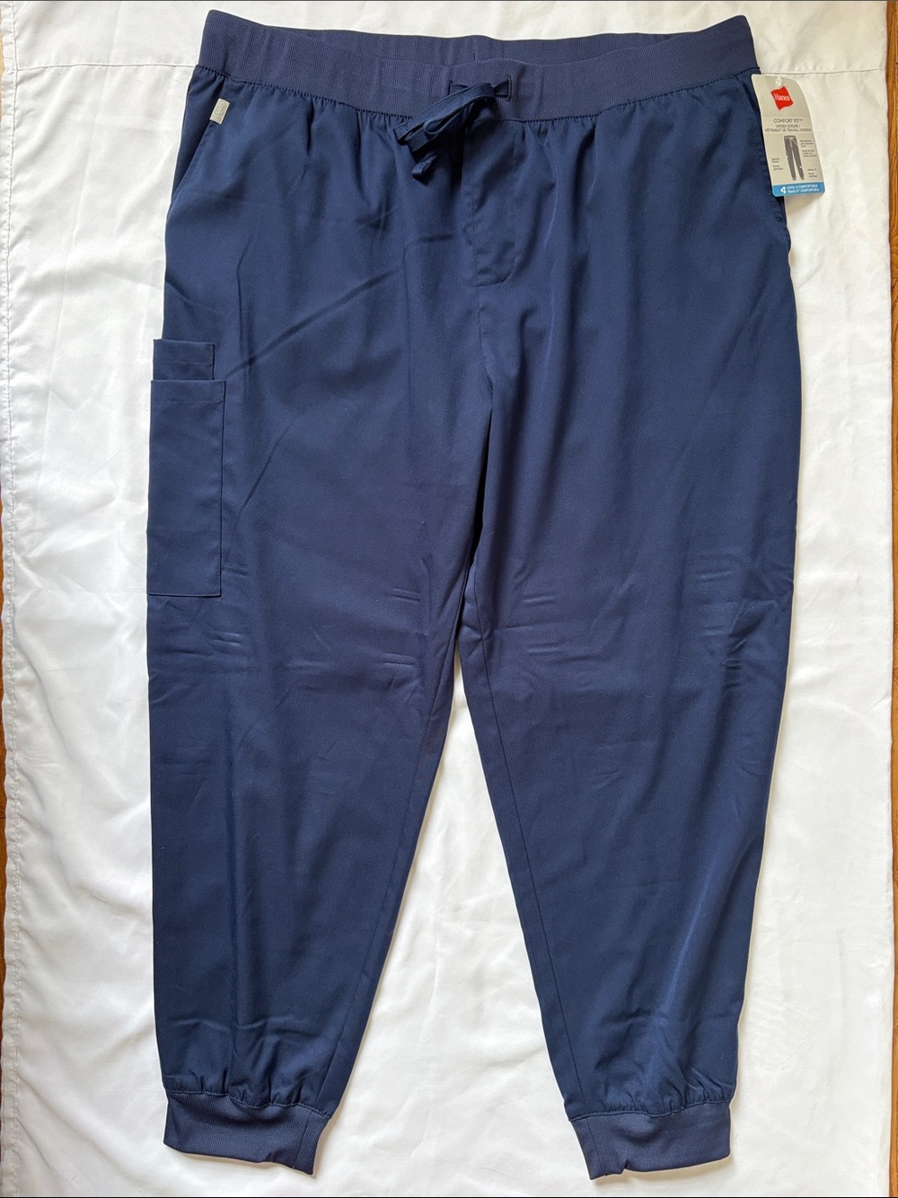 Hanes Unisex Comfort Fit Scrub Pants in Navy Blue